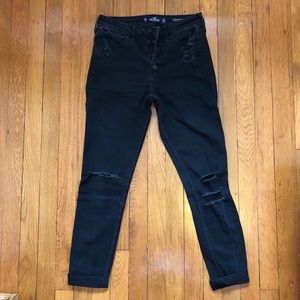 Black distressed Hollister Skinny jeans
